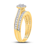 10kt Yellow Gold Round Diamond Bridal Wedding Ring Band Set 1/2 Cttw