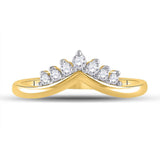 10kt Yellow Gold Womens Round Diamond Band Ring 1/6 Cttw