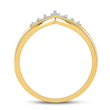 10kt Yellow Gold Womens Round Diamond Band Ring 1/6 Cttw