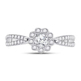 14kt White Gold Round Diamond Solitaire Bridal Wedding Engagement Ring 1/2 Cttw