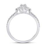14kt White Gold Round Diamond Solitaire Bridal Wedding Engagement Ring 1/2 Cttw