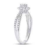 14kt White Gold Round Diamond Solitaire Bridal Wedding Engagement Ring 1/2 Cttw
