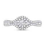 14kt White Gold Round Diamond Solitaire Bridal Wedding Engagement Ring 1/2 Cttw