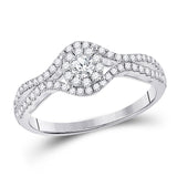 14kt White Gold Round Diamond Solitaire Bridal Wedding Engagement Ring 1/2 Cttw