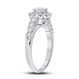 14kt White Gold Round Diamond Solitaire Bridal Wedding Engagement Ring 1 Cttw