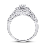 14kt White Gold Round Diamond Solitaire Bridal Wedding Engagement Ring 1 Cttw