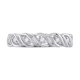 14kt White Gold Womens Round Diamond Band Ring 1/5 Cttw
