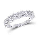 14kt White Gold Womens Round Diamond Band Ring 1/5 Cttw