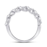 14kt White Gold Womens Round Diamond Band Ring 1 Cttw