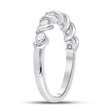14kt White Gold Womens Round Diamond Band Ring 1/2 Cttw