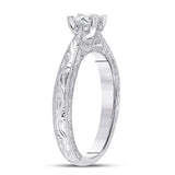 14kt White Gold Princess Diamond Solitaire Bridal Wedding Engagement Ring 1/2 Cttw