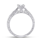 14kt White Gold Princess Diamond Solitaire Bridal Wedding Engagement Ring 1/2 Cttw