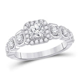 14kt White Gold Round Diamond Solitaire Bridal Wedding Engagement Ring 1-1/4 Cttw