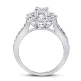 14kt White Gold Round Diamond Solitaire Bridal Wedding Engagement Ring 1-5/8 Cttw