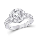 14kt White Gold Round Diamond Solitaire Bridal Wedding Engagement Ring 1-5/8 Cttw