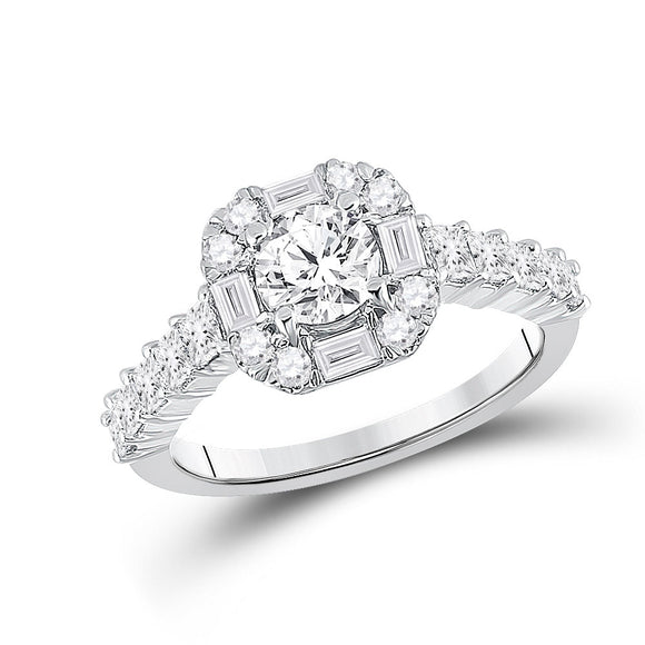 14kt White Gold Round Diamond Solitaire Bridal Wedding Engagement Ring 2 Cttw