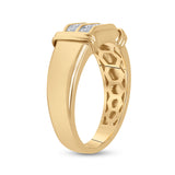 10kt Yellow Gold Mens Round Diamond Double Row Band Ring 3/8 Cttw