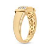10kt Yellow Gold Mens Round Diamond Double Row Band Ring 3/8 Cttw