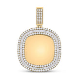 14kt Yellow Gold Mens Baguette Diamond Picture Memory Charm Pendant 4 Cttw