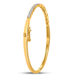 10kt Yellow Gold Womens Round Diamond Bangle Bracelet 1/2 Cttw
