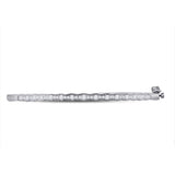 10kt White Gold Womens Round Diamond Bangle Bracelet 1/2 Cttw