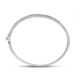 10kt White Gold Womens Round Diamond Bangle Bracelet 1/2 Cttw