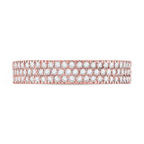 10kt Rose Gold Womens Round Diamond Band Ring 1/2 Cttw