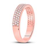10kt Rose Gold Womens Round Diamond Band Ring 1/2 Cttw