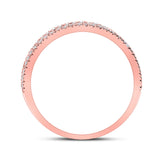 10kt Rose Gold Womens Round Diamond Band Ring 1/2 Cttw