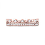 10kt Rose Gold Womens Round Diamond Band Ring 1/5 Cttw