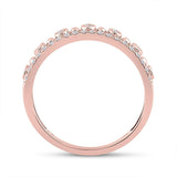 10kt Rose Gold Womens Round Diamond Band Ring 1/5 Cttw