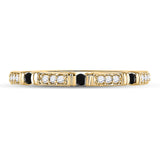 10kt Yellow Gold Womens Round Black Color Enhanced Diamond Band Ring 1/10 Cttw
