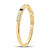 10kt Yellow Gold Womens Round Black Color Enhanced Diamond Band Ring 1/10 Cttw