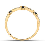 10kt Yellow Gold Womens Round Black Color Enhanced Diamond Band Ring 1/10 Cttw