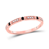 10kt Rose Gold Womens Round Black Color Enhanced Diamond Band Ring 1/10 Cttw