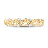 10kt Yellow Gold Womens Round Diamond Curl Band Ring 1/10 Cttw