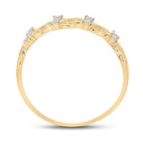 10kt Yellow Gold Womens Round Diamond Curl Band Ring 1/10 Cttw
