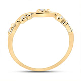 10kt Yellow Gold Womens Round Diamond Band Ring 1/20 Cttw