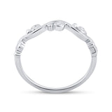 10kt White Gold Womens Round Diamond Band Ring 1/20 Cttw