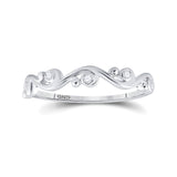 10kt White Gold Womens Round Diamond Band Ring 1/20 Cttw