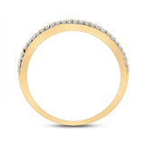 10kt Yellow Gold Womens Round Diamond Heart Band Ring 1/6 Cttw