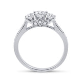 14kt White Gold Round Diamond Bridal Wedding Ring Band Set 1 Cttw