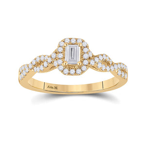 14kt Yellow Gold Emerald Diamond Halo Bridal Wedding Engagement Ring 5/8 Cttw