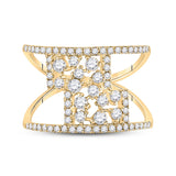 14kt Yellow Gold Womens Round Diamond Fashion Ring 5/8 Cttw