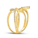 14kt Yellow Gold Womens Round Diamond Abstract Fashion Ring 1/2 Cttw