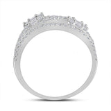 14kt White Gold Womens Baguette Diamond Fashion Ring 1 Cttw