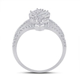 14kt White Gold Womens Round Diamond Fashion Ring 1 Cttw