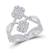 14kt White Gold Womens Round Diamond Fashion Ring 1 Cttw