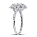 14kt White Gold Womens Baguette Diamond Fashion Ring 3/4 Cttw