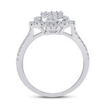 14kt White Gold Womens Baguette Diamond Fashion Ring 3/4 Cttw